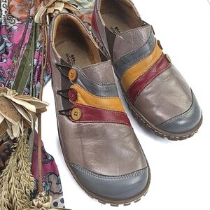 SpringStep Womens Colorful Leather Slip-On Shoes Sz 41